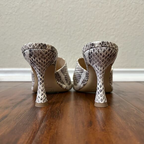 M. GEMI Mule Sandals Multi Snakeskin Leather Open Toe Slip On - Picture 8 of 12